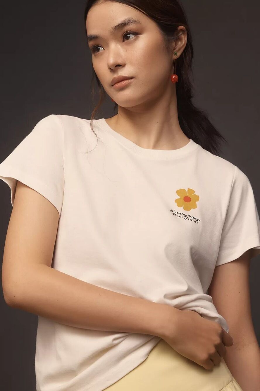 Anthropologie X Wild Fever Studio Music Festival Graphic Tee XS NEW - Picture 4 of 6